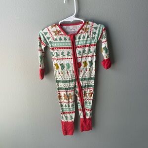 Little Sleepies Fair Isle Christmas Themed Bamboo Zippy Footie